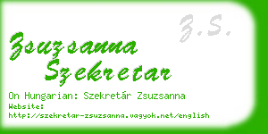 zsuzsanna szekretar business card