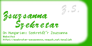 zsuzsanna szekretar business card